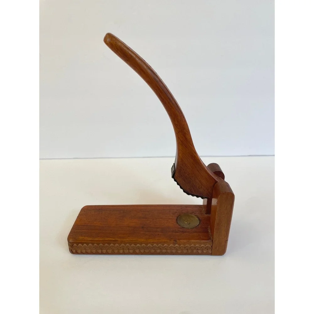 Vintage Hand Carved Wooden Nutcracker Lever Action Primitive Rustic Decor